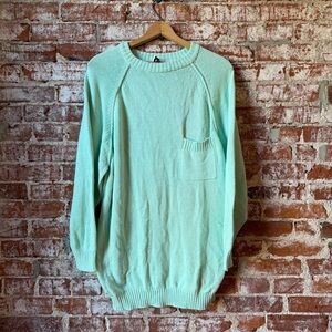 Vintage Mint Green Sweater with Pocket